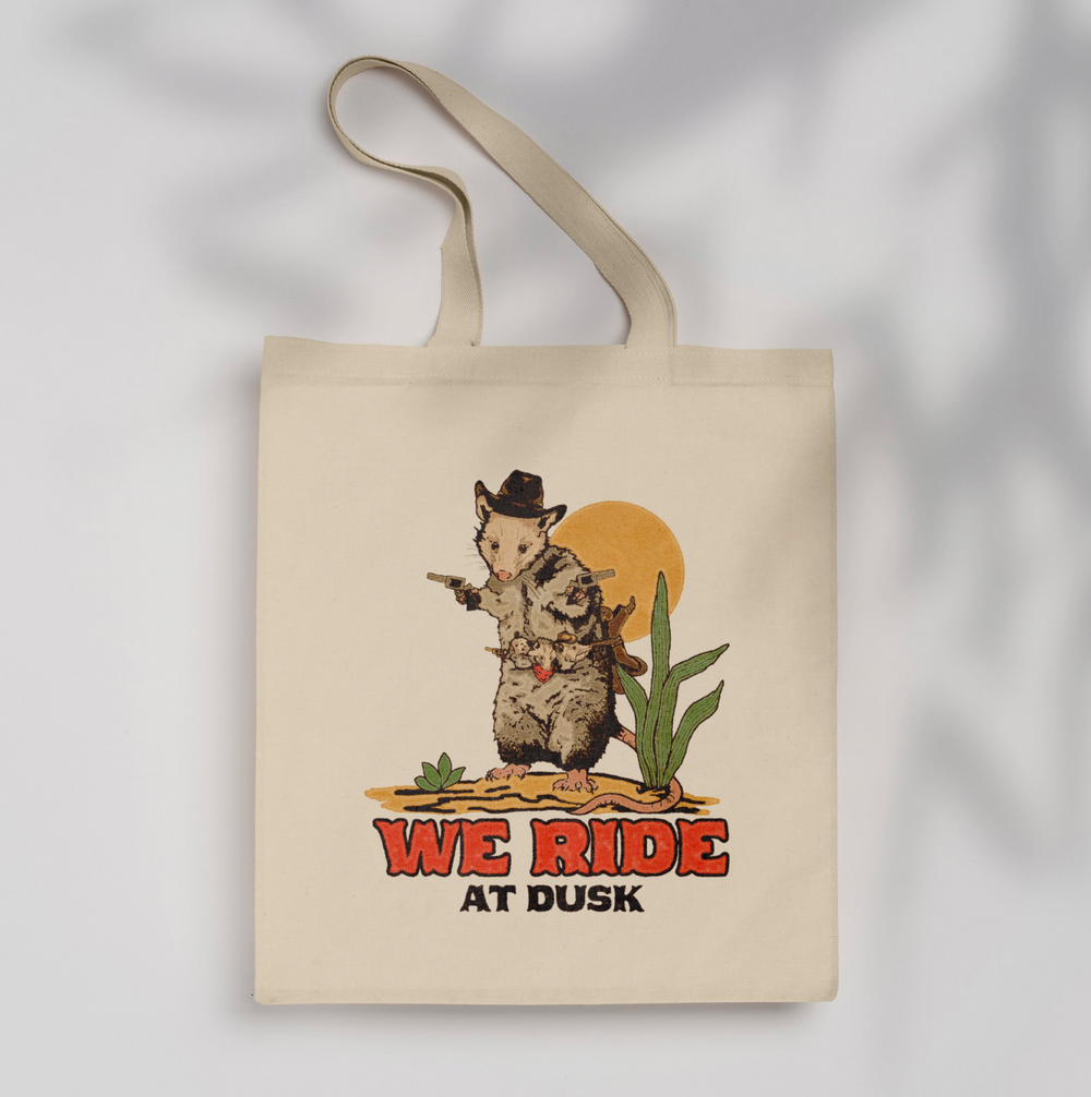 Cluster Funk Studio: Opossum Cowboy Tote Bag