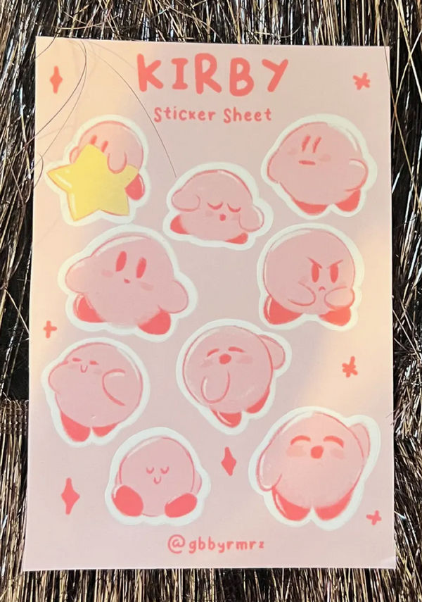 Art of Gabby: Kirby Sticker Sheet