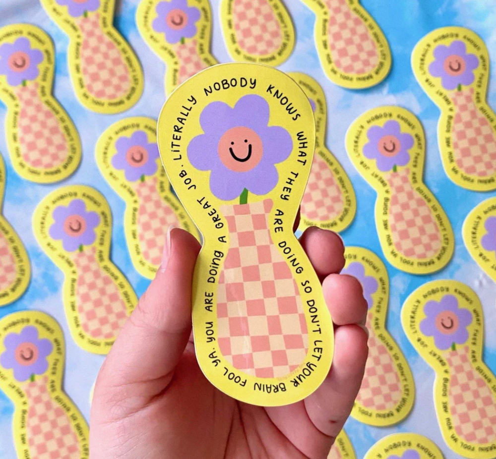 Peach Fuzz: Flower Friend Sticker