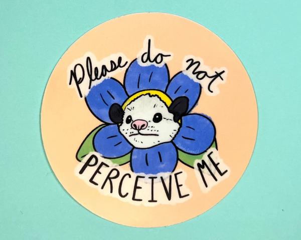 2Birds1Pencil: Please Do Not Perceive Me Sticker