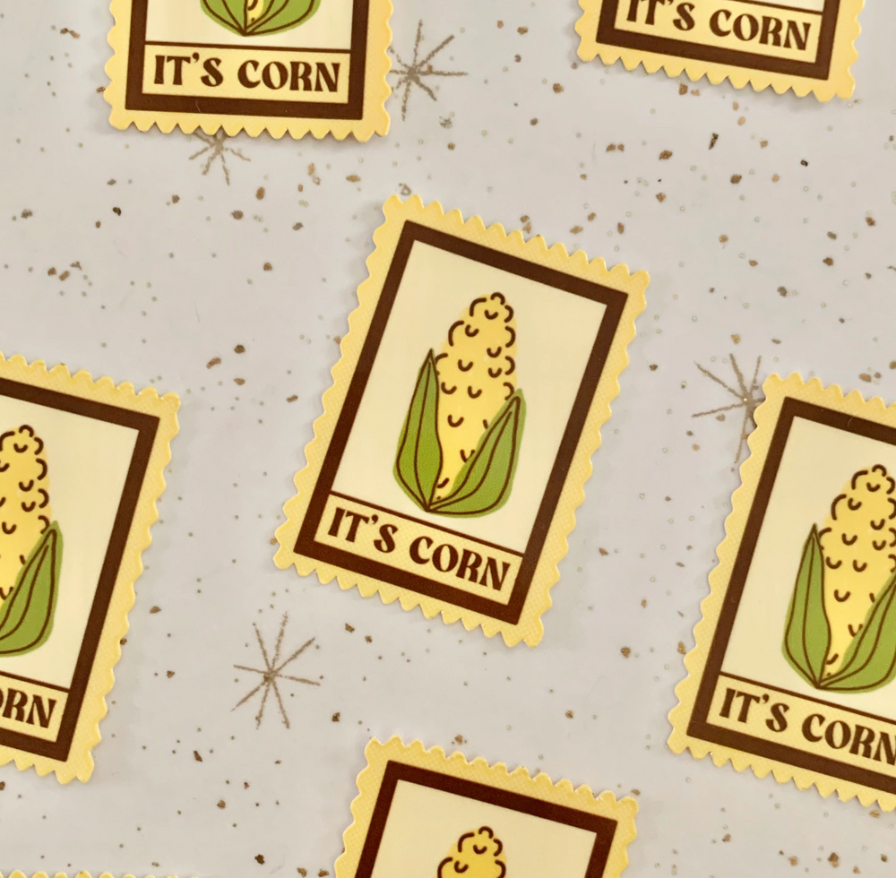 Happyish Brand: Corn Stamp Sticker