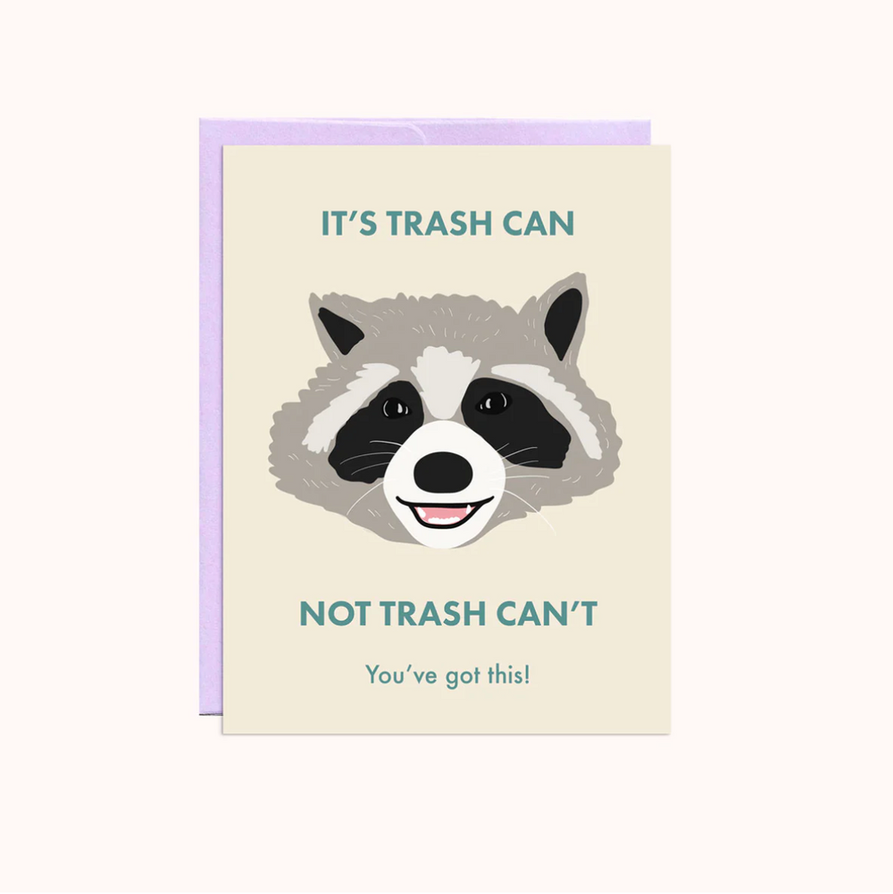 Party Mountain: Raccoon Trash Can Greeting Card