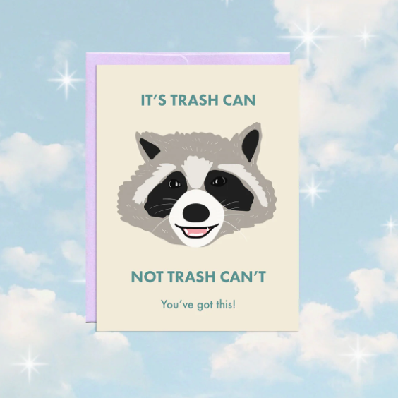 Party Mountain: Raccoon Trash Can Greeting Card