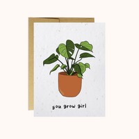 Party Mountain: You Grow Girl Plantable Greeting Card