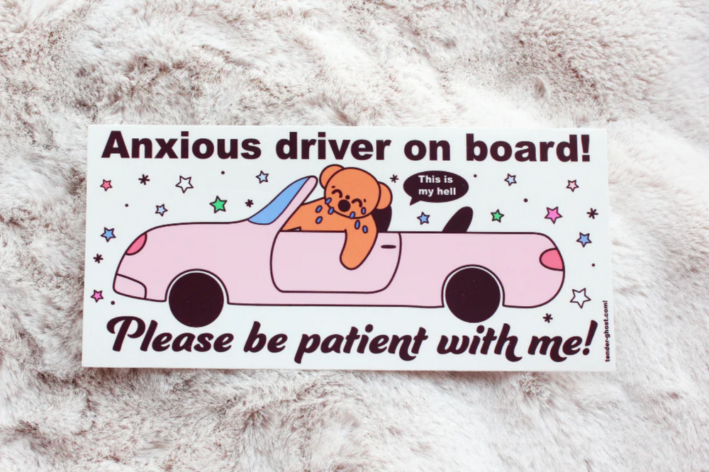 Tender Ghost: Anxious Driver Bumper Sticker