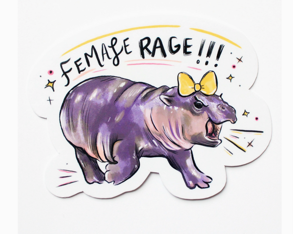 Amy Hartelust Art: Moo Deng Female Rage Sticker