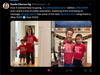 A split image of a woman and a young boy wearing matching red, union-made t-shirts that say America Needs Public Schools, taken in May 2022 and September 2024 to show their support for public education.