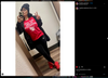 A woman in a black beanie, black zip-up hoodie, and a union-made red t-shirt that says I put the sin in Wisconsin takes a mirror selfie while making a peace sign.