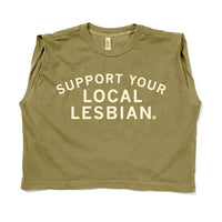 Support Your Local Lesbian Muscle Crop Top