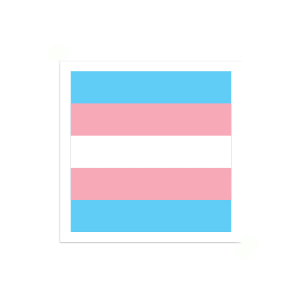 Trans Pride Flag Mini Square Sticker