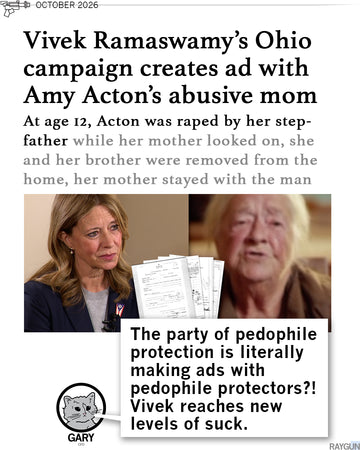 RAYGUN news article about Vivek Ramaswamy ad about opponent Amy Acton.