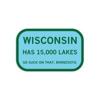 Wisconsin: Land of 15,000 Lakes Die-Cut Sticker