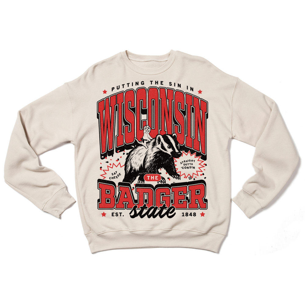 Wisconsin Max Collegiate Crew Sweatshirt