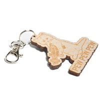 Pew Pew Pew Wood Keychain