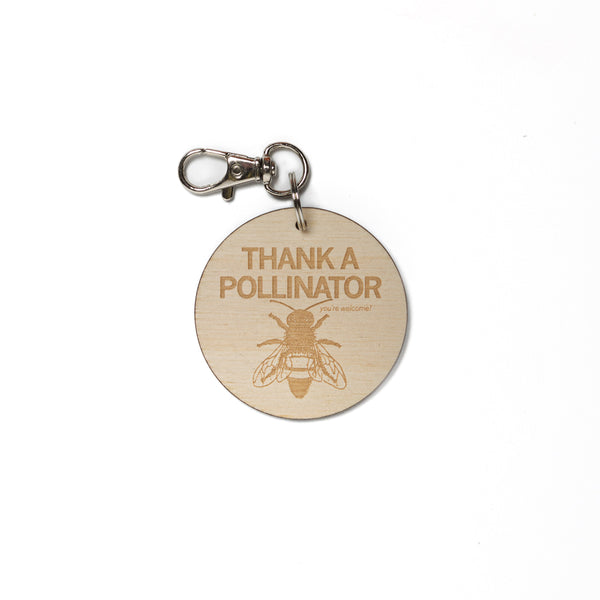 Thank a Pollinator Wood Keychain