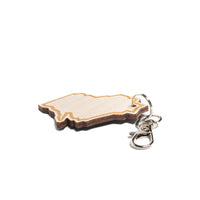 Wisconsin Outline Wood Keychain