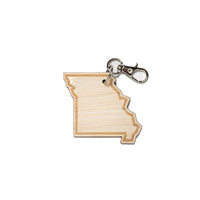 Missouri Outline Wood Keychain
