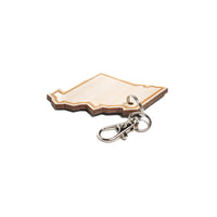 Missouri Outline Wood Keychain