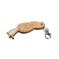 Morel Mushroom Wood Keychain