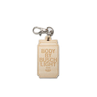 Body By Busch Light Wood Keychain