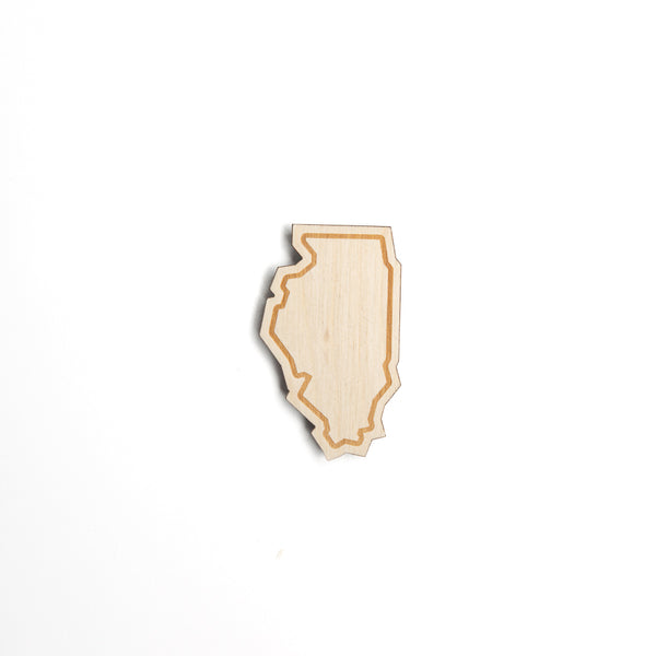 Illinois Outline Wood Magnet