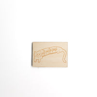 El Cat Train Wood Magnet