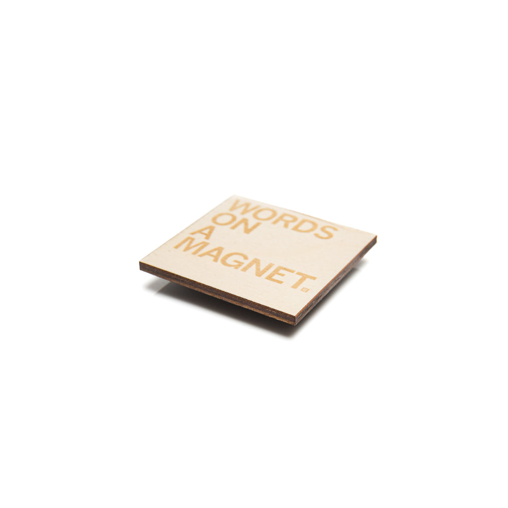 Words on a Wood Magnet