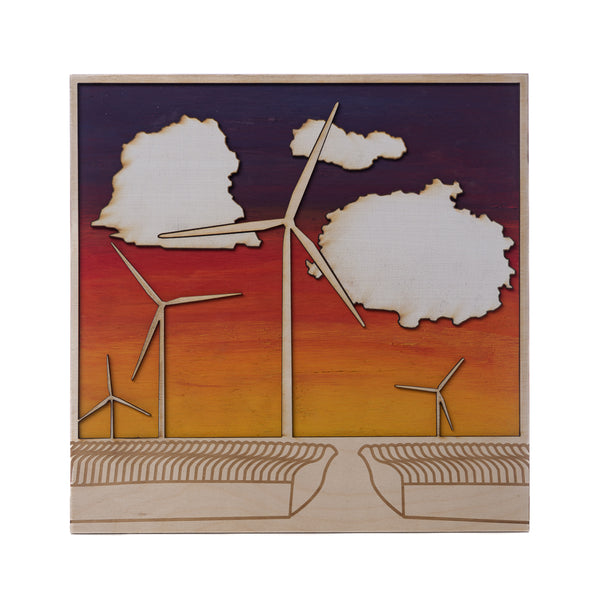 Wind Turbine Pop Piece Fields Wall Art