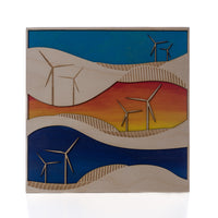 Wind Turbine Pop Piece Wavy Wall Art