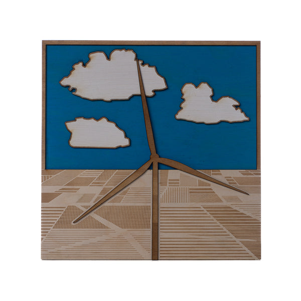 Wind Turbine Pop Piece Single Field Wall Art