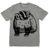 Heavyweight grey t-shirt featuring a black and white badger illustration.