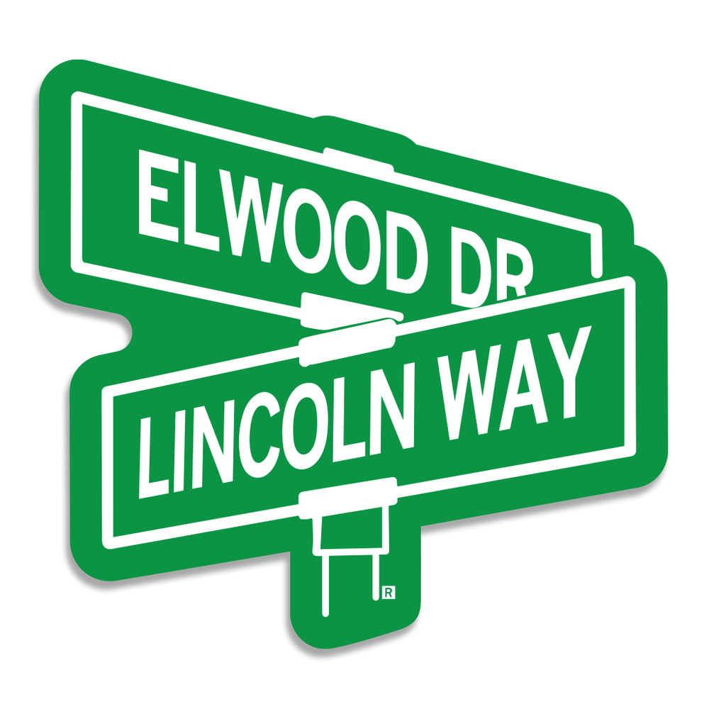 Elwood Drive & Lincoln Way Ames Street Sign Sticker