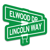 Elwood Drive & Lincoln Way Ames Street Sign Sticker