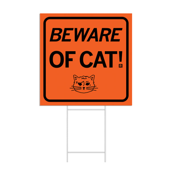 Beware of Cat Yard Sign