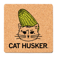 Cat Husker Cork Coaster