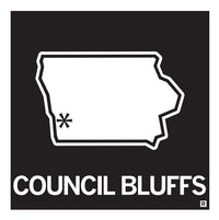 Council Bluffs, Iowa Outline Sticker