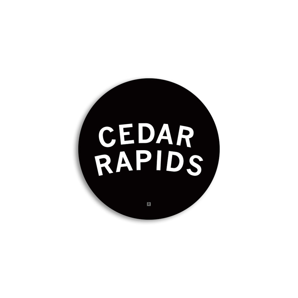 Cedar Rapids Curved Logo Mini Circle Sticker