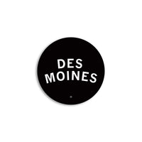 Des Moines Curved Logo Mini Circle Sticker
