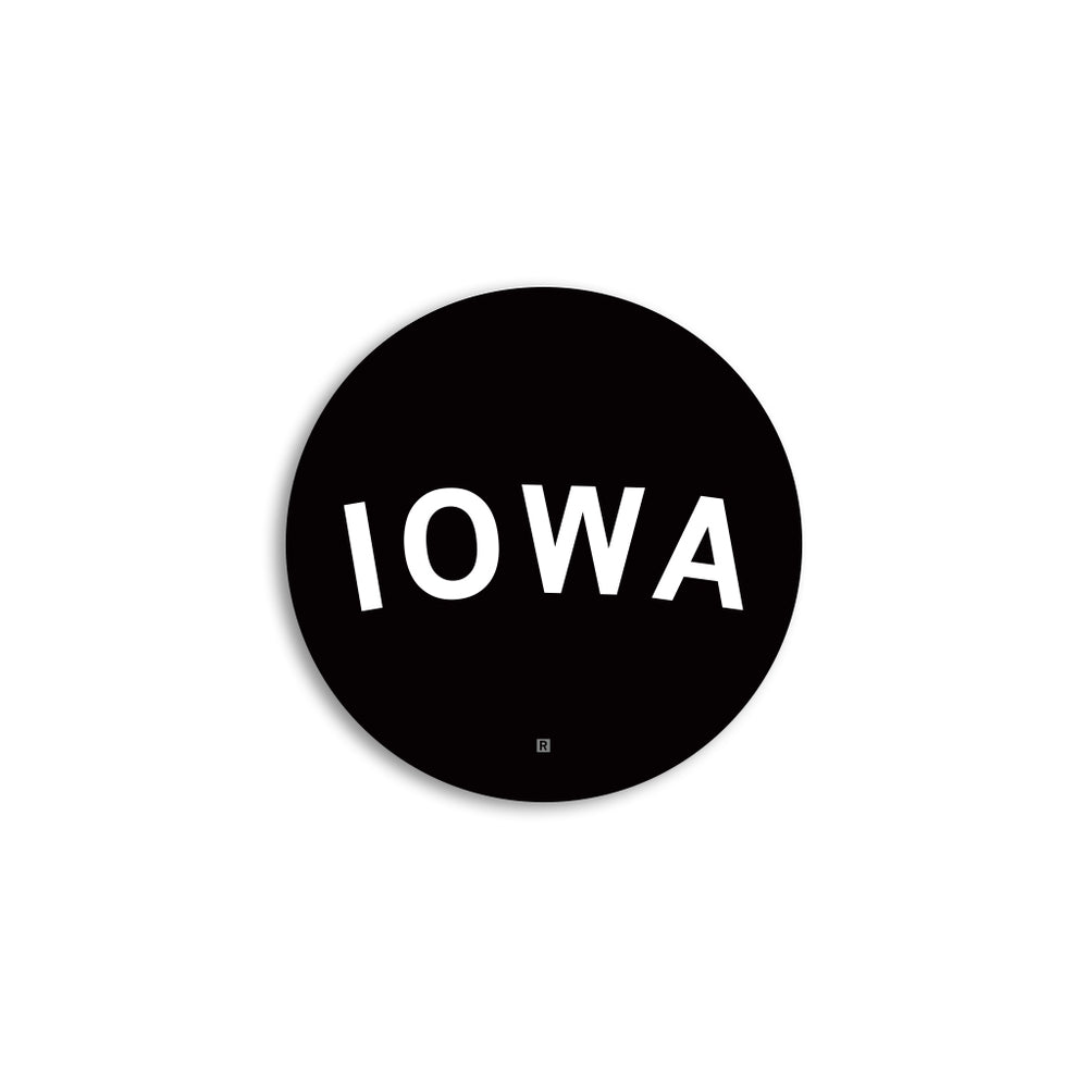 Iowa Curved Logo Mini Circle Sticker