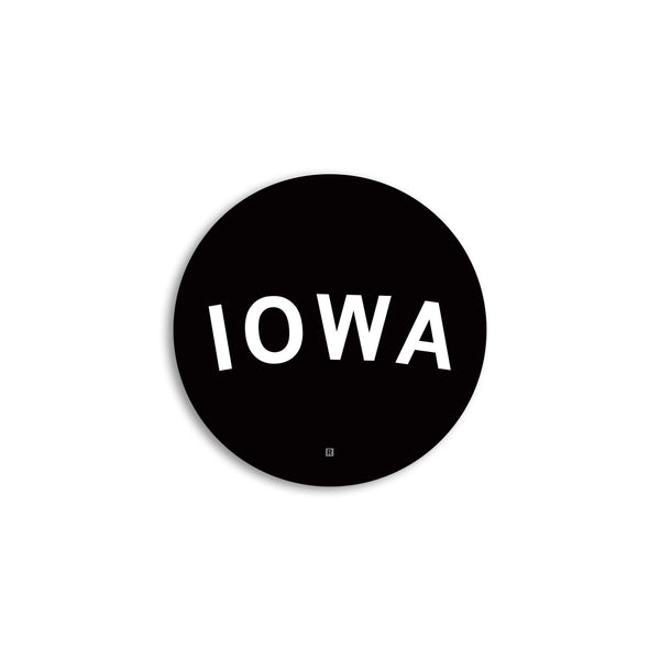 Iowa Curved Logo Mini Circle Sticker