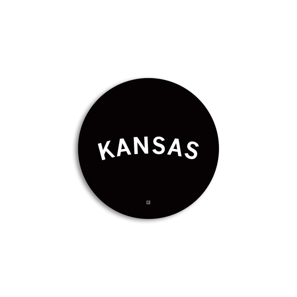 Kansas Curved Logo Mini Circle Sticker