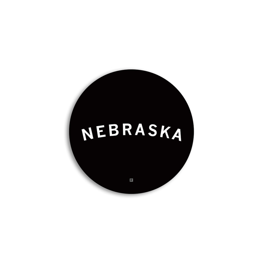 Nebraska Curved Logo Mini Circle Sticker