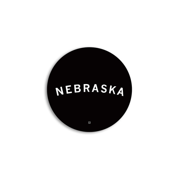 Nebraska Curved Logo Mini Circle Sticker