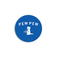 Pew Pew Curved Logo Mini Circle Sticker