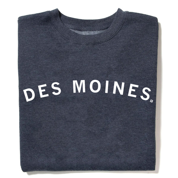 Des Moines Curved Logo Crew Sweatshirt