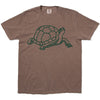 Heavyweight espresso crewneck t-shirt featuring a green line drawing of a Blanding’s turtle.