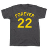 Charcoal gray Forever 22 t-shirt with yellow lettering.
