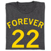 Charcoal gray Union Labor T-shirt with the text FOREVER 22 printed in large yellow letters.