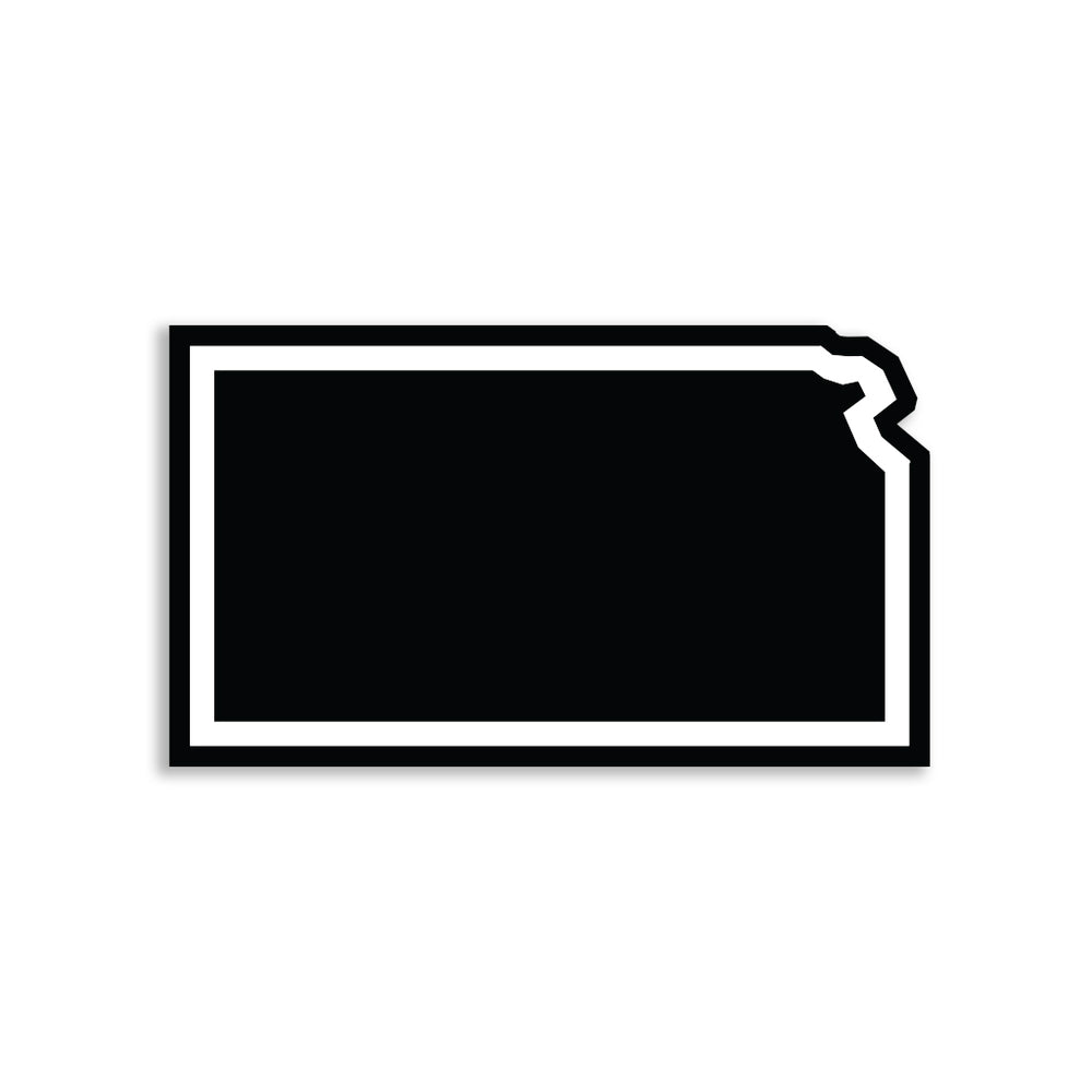 Kansas Outline Black & White Die-Cut Sticker
