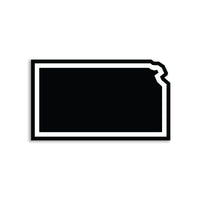 Kansas Outline Black & White Die-Cut Sticker